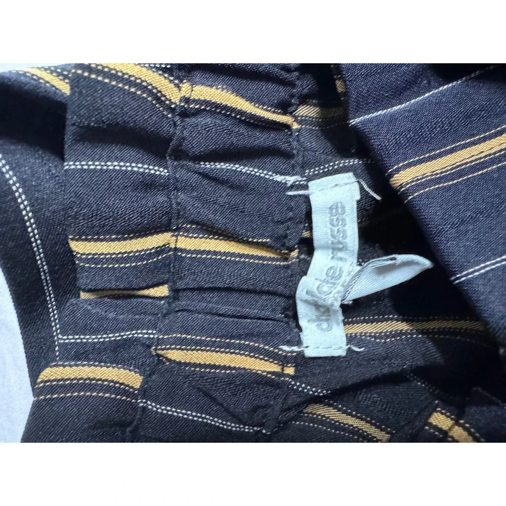 Charlotte Russe Striped Paperbag Waist Pants Black Gold White Small Tapered Leg